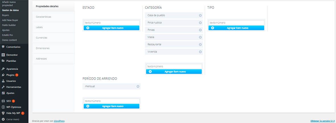 Gestion de datos estatik