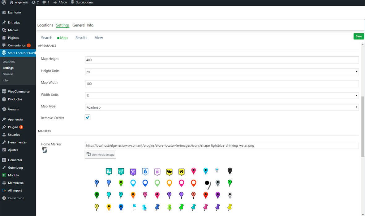 Personalizacion Store locator plus