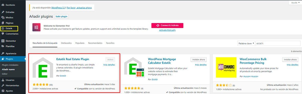 instalar estatik WordPress