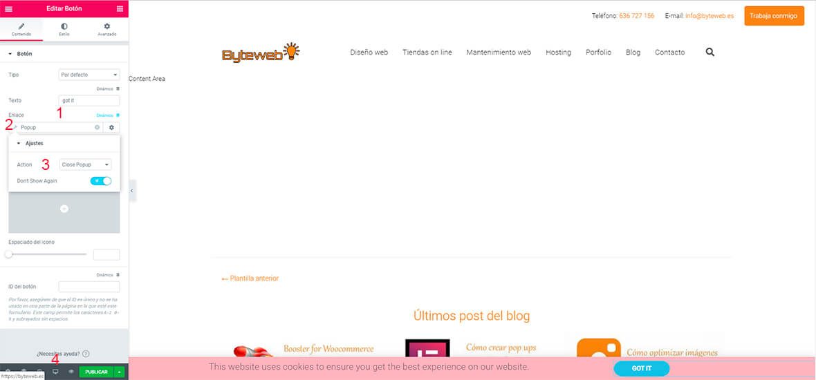 personalizando boton elementor