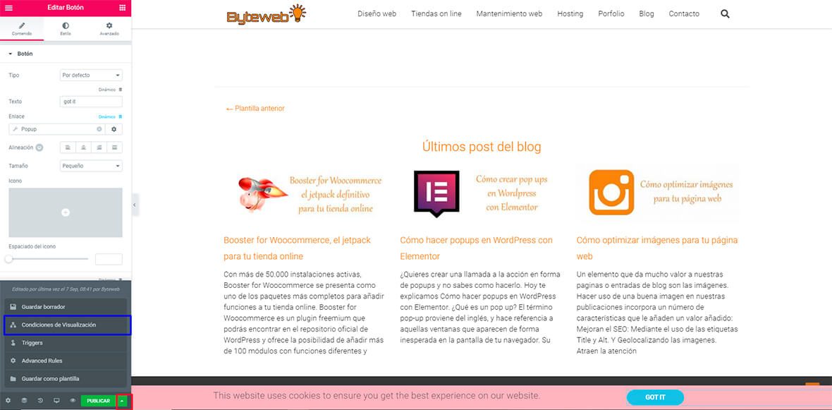 politicas de cookies WordPress
