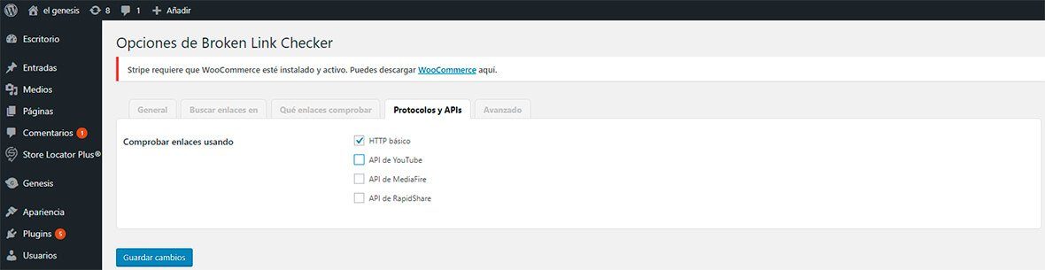 Broken link checker protocolos y apis